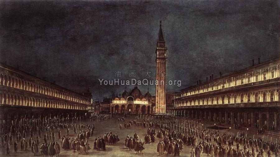 Nighttime Procession in Piazza San Marco - 弗朗西斯科·格拉蒂